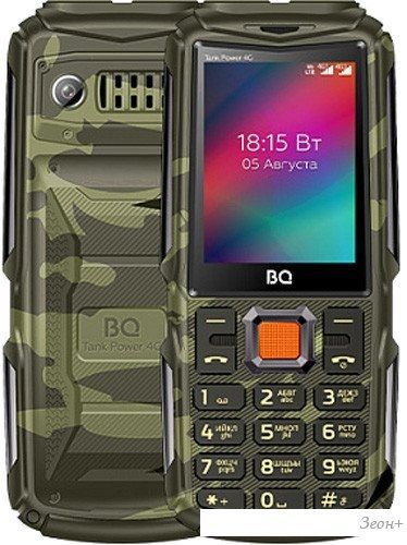 Кнопочный телефон BQ BQ-2410L Tank Power 4G (зеленый камуфляж)