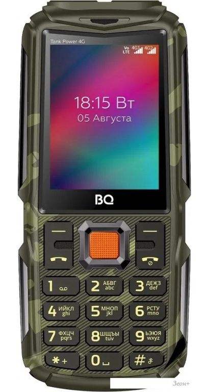 Кнопочный телефон BQ BQ-2410L Tank Power 4G (зеленый камуфляж)