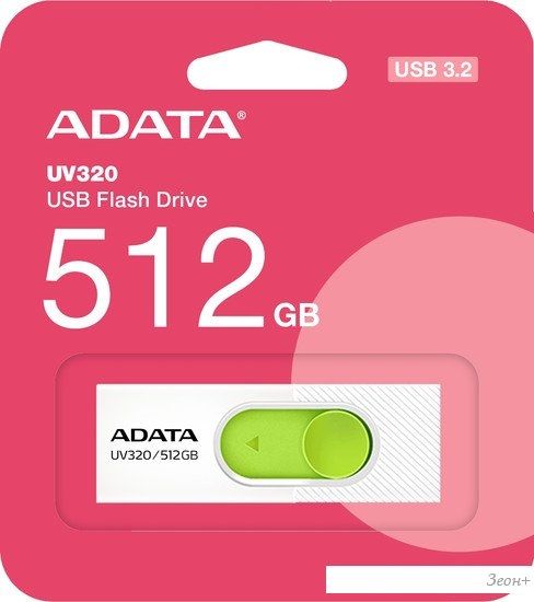 USB Flash ADATA UV320 512GB (белый/зеленый)
