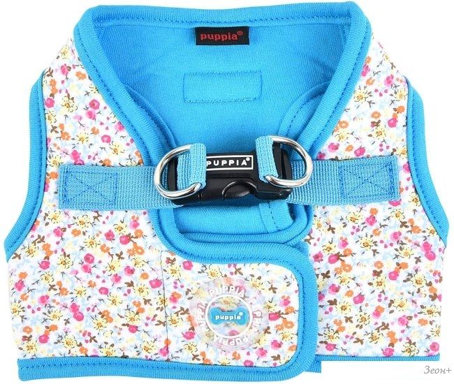 Шлейка-жилетка Puppia Wildflower PAUA-HB1826-SB-L (голубой)