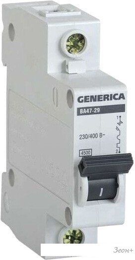 Выключатель автоматический Generica ВА 47-29 1Р 50А 4.5кА MVA25-1-050-C