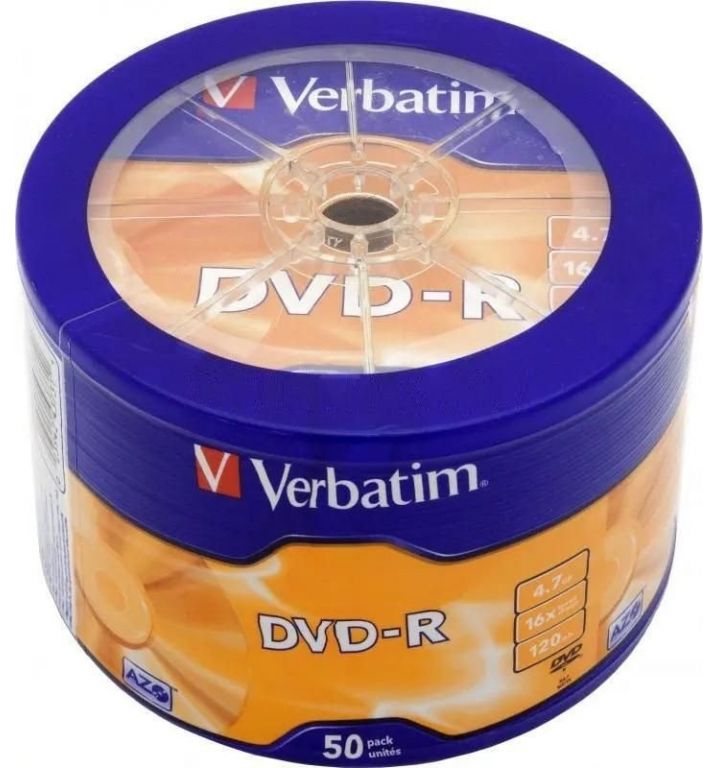DVD-R диск Verbatim 4.7Gb 16x 43731 (50 шт.)