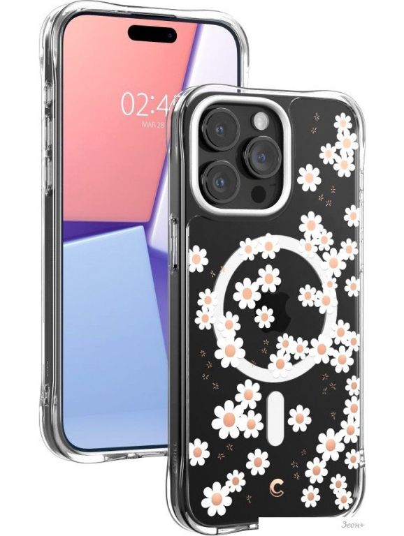 Чехол для телефона Spigen Cyrill Cecile Mag для iPhone 15 Pro Max ACS06624 (прозрачный/цветы)