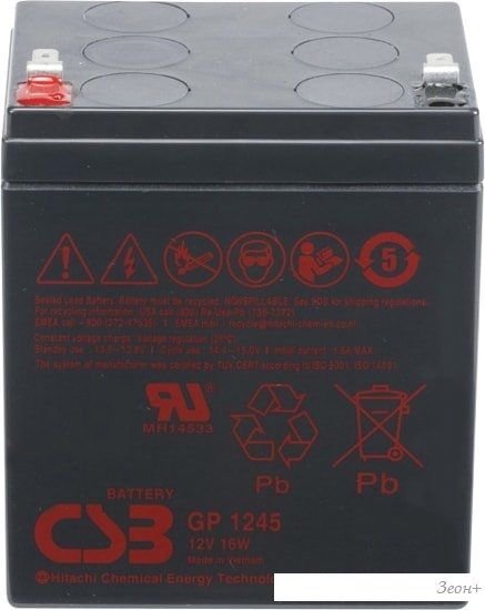Аккумулятор для ИБП CSB GP1245 16W F2 (12В/4.5Ач)
