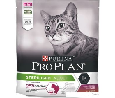 Сухой корм для кошек Pro Plan Sterilised Adult OptiSavour с уткой и печенью 400 г