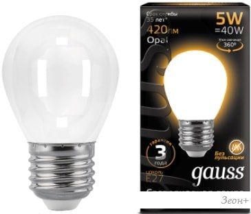   Gauss Filament Globe E27 5  2700  105202105