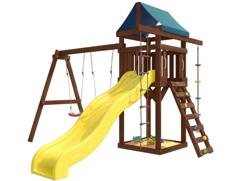 Игровой комплекс National Tree Company c качелями лодочка для улицы и дачи IgroWoods ДП-1 Premium