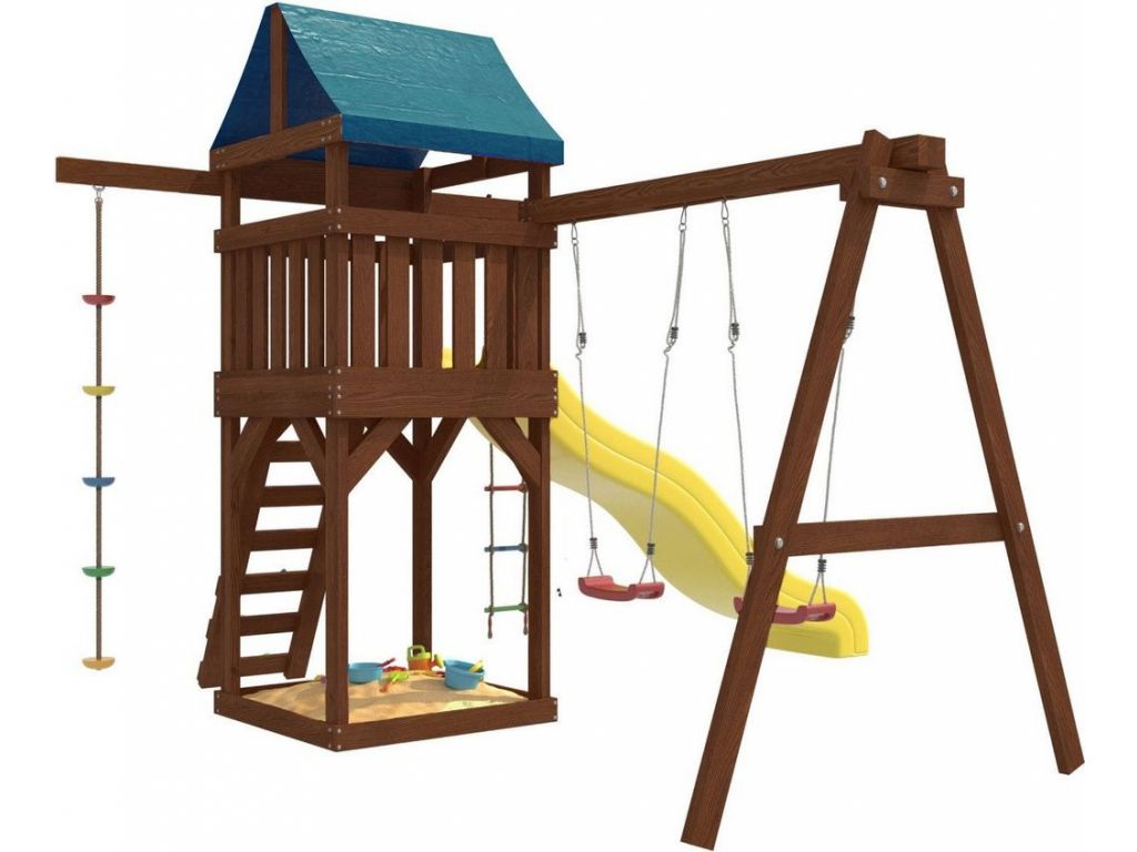 Игровой комплекс National Tree Company c качелями лодочка для улицы и дачи IgroWoods ДП-1 Premium