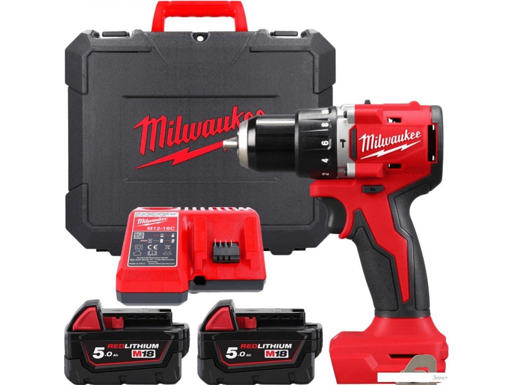 Ударная дрель-шуруповерт Milwaukee M18 M18BLPDRC-502C 4933492826 (с 2-мя АКБ 5 Ач, кейс)