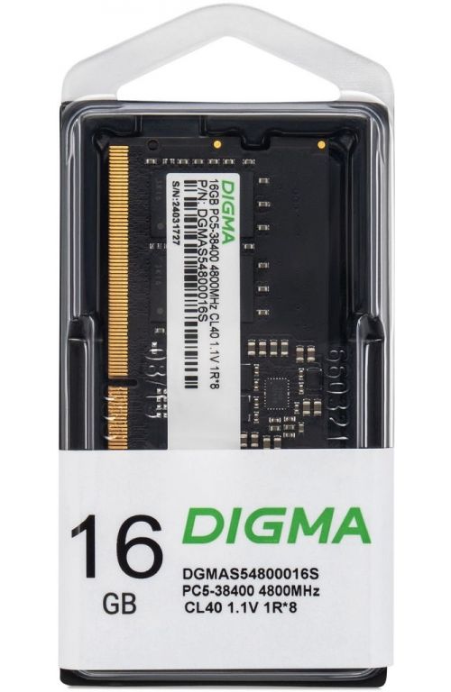 Оперативная память Digma 16ГБ DDR5 SODIMM 4800 МГц DGMAS54800016S