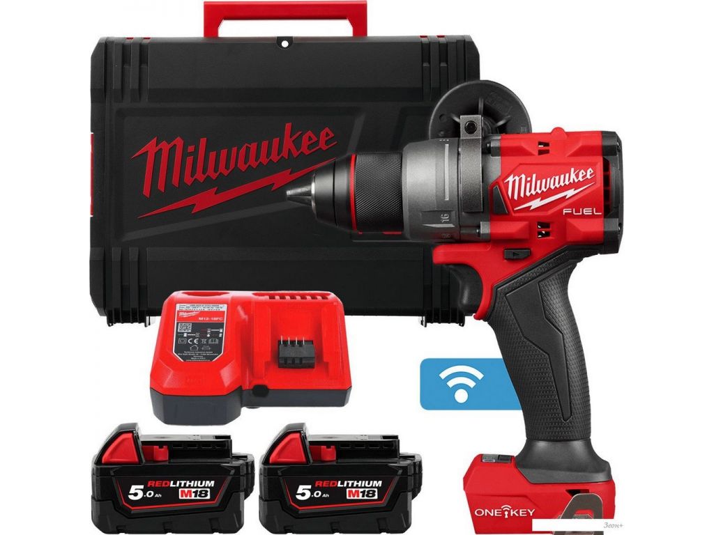 Дрель-шуруповерт Milwaukee M18 FUEL M18ONEDD3-502X 4933492802 (с 2-мя АКБ 5 Ач, кейс)