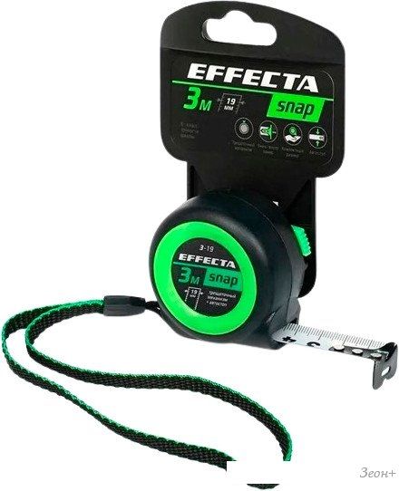 Рулетка Effecta Snap 19мм (3 м)