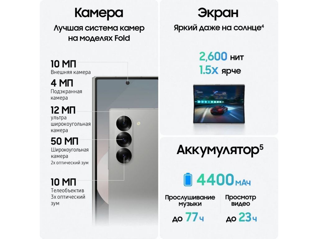 Смартфон Samsung Galaxy Z Fold6 SM-F956B/DS 12GB/256GB (серый)
