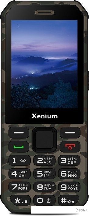 Кнопочный телефон Xenium X300 (зеленый камуфляж)