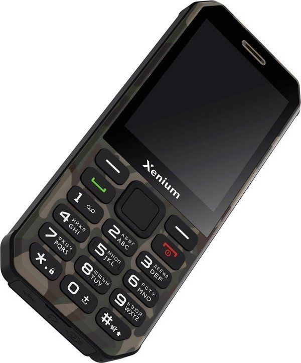 Кнопочный телефон Xenium X300 (зеленый камуфляж)