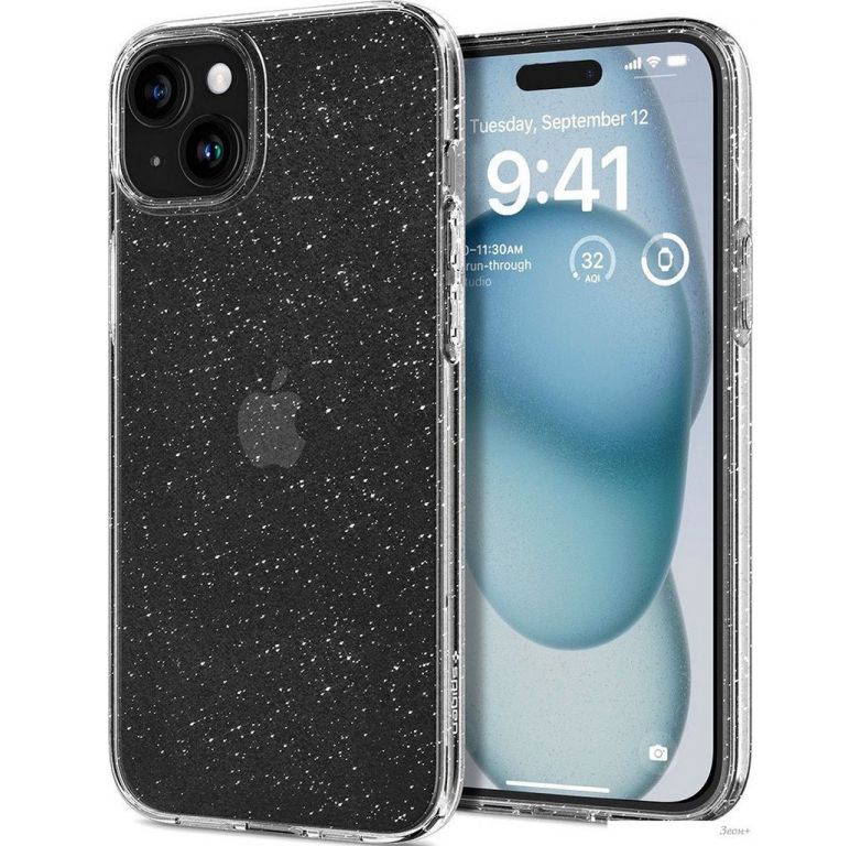 Чехол для телефона Spigen Liquid Crystal Glitter для iPhone 15 ACS06788 (затемненный/прозрачный)