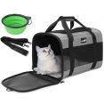 - Pecute Pet Carrier Bag, Puppies Under 6KG (M,Gray)