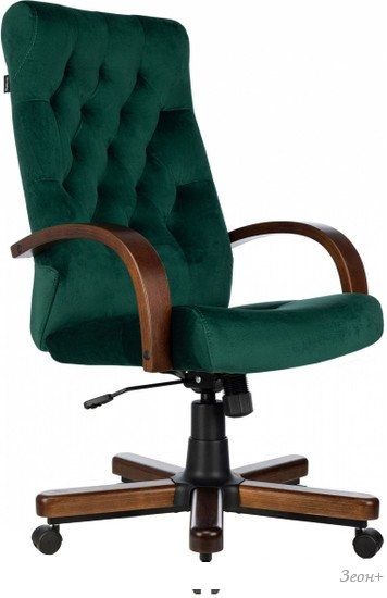 Офисное кресло Бюрократ T-9928WALNUT Fabric (зеленый Italia Green/дерево)
