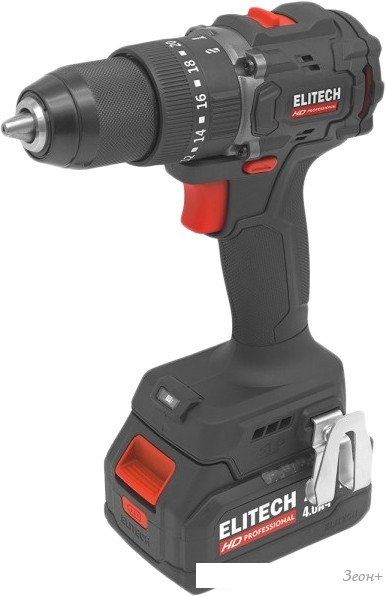 Ударная дрель-шуруповерт ELITECH HD Professional CD 20ISL2 E2201.041.02 (с 2-мя АКБ 4 Ач, кейс)
