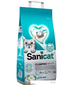    Sanicat Clumping White Cotton Fresh 10