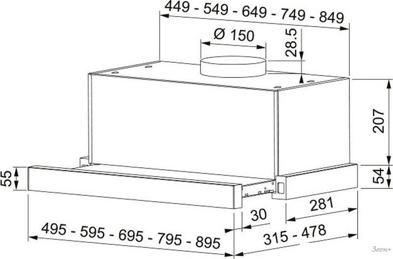 Кухонная вытяжка Franke Touch BK 50 315.0702.967