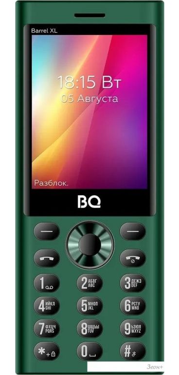 Кнопочный телефон BQ BQ-2832 Barrel XL (зеленый)