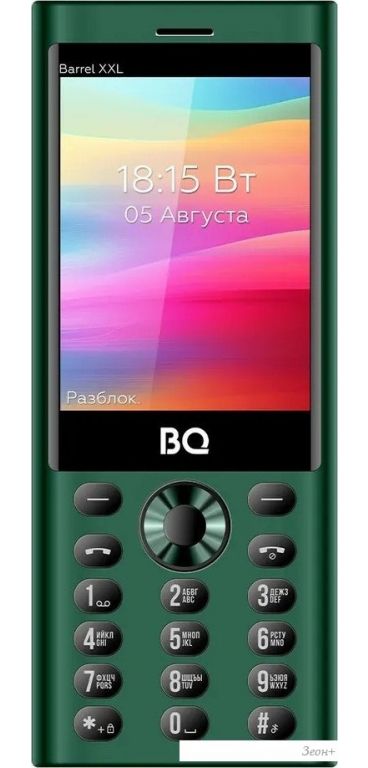 Кнопочный телефон BQ BQ-3598 Barrel XXL (зеленый)