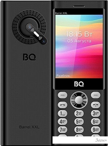 Кнопочный телефон BQ BQ-3598 Barrel XXL (черный/серебристый)