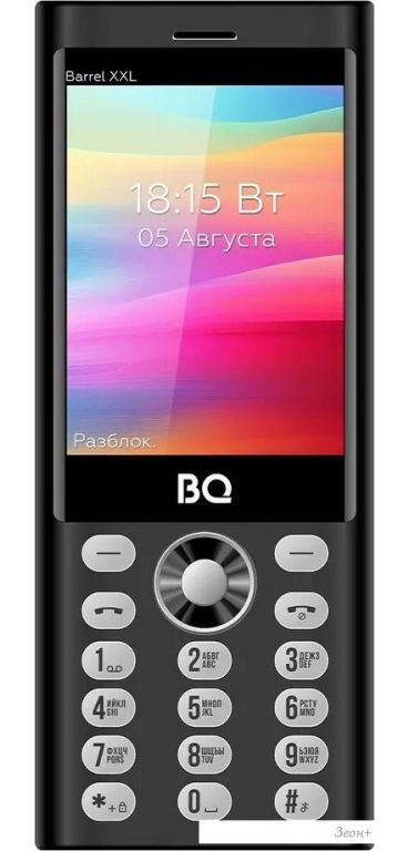 Кнопочный телефон BQ BQ-3598 Barrel XXL (черный/серебристый)