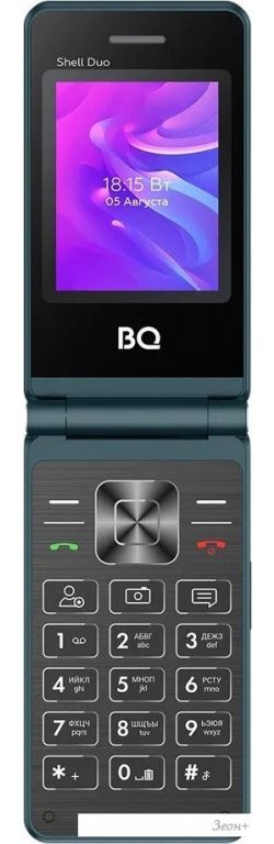 Кнопочный телефон BQ BQ-2412 Shell Duo (бирюзовый)