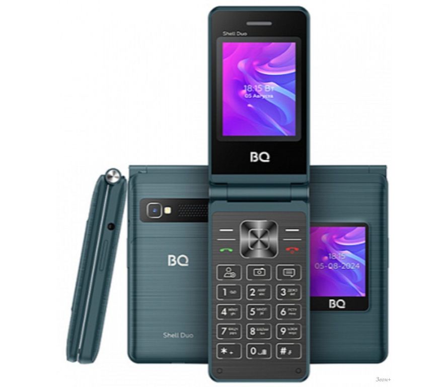 Кнопочный телефон BQ BQ-2412 Shell Duo (бирюзовый)