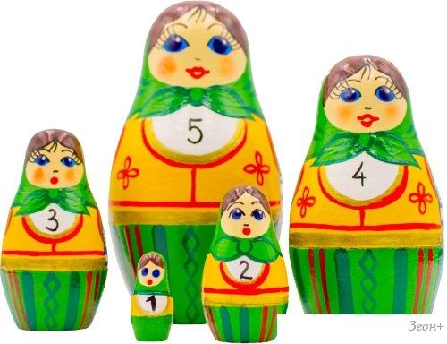 Развивающая игра Брестская Матрешка С числами (набор 5 шт)