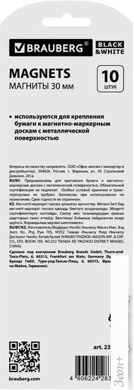 Набор магнитов BRAUBERG Black&White 237466 (10шт)