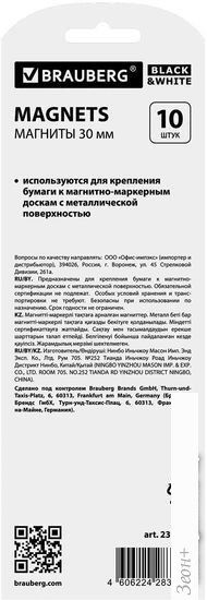 Набор магнитов BRAUBERG Black&White 237467 (10шт)