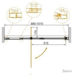 Душевая дверь Cezares SLIDER-B-1-100/110-BR-Cr