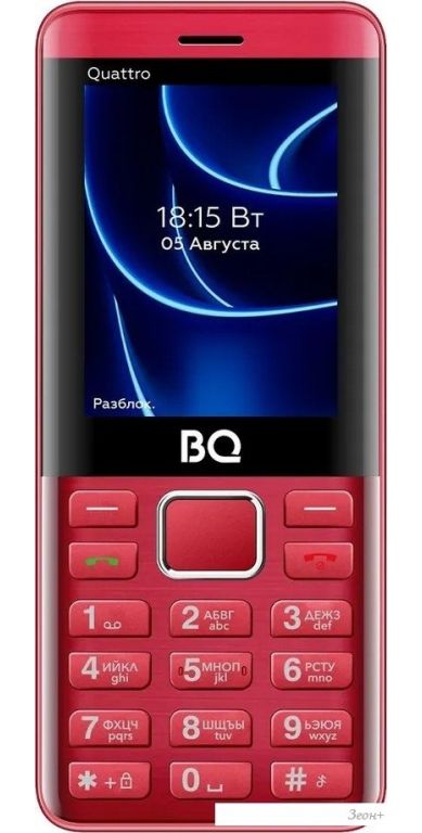 Кнопочный телефон BQ BQ-2453 Quattro (красный)