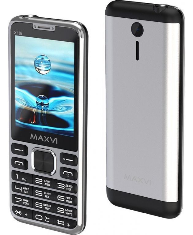 Кнопочный телефон Maxvi X10i (серебристый металлик)