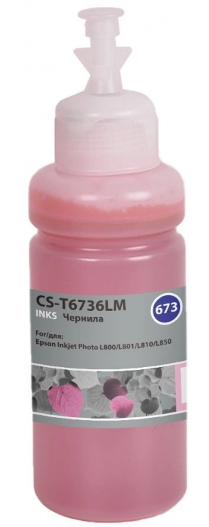 Чернила Cactus CS-T6736LM 673 светло-пурпурный 70мл для Epson Inkjet Photo L800/L801/L810/L850