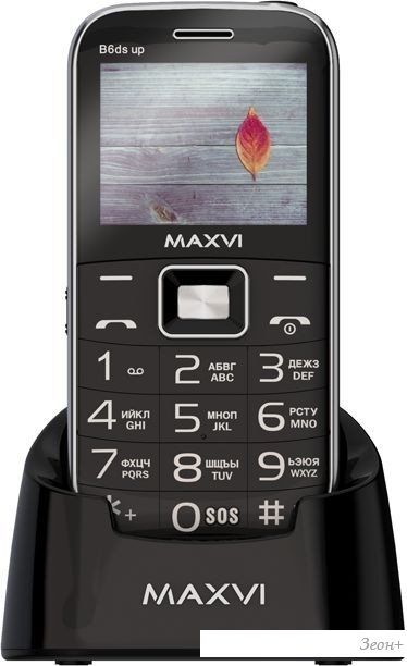 Кнопочный телефон Maxvi B6ds up (черный)