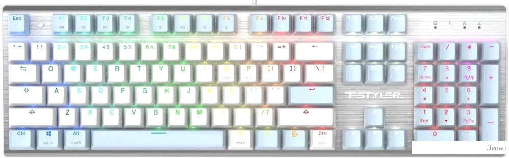 Клавиатура A4Tech Fstyler FS100 Neon (серебристый/голубой)