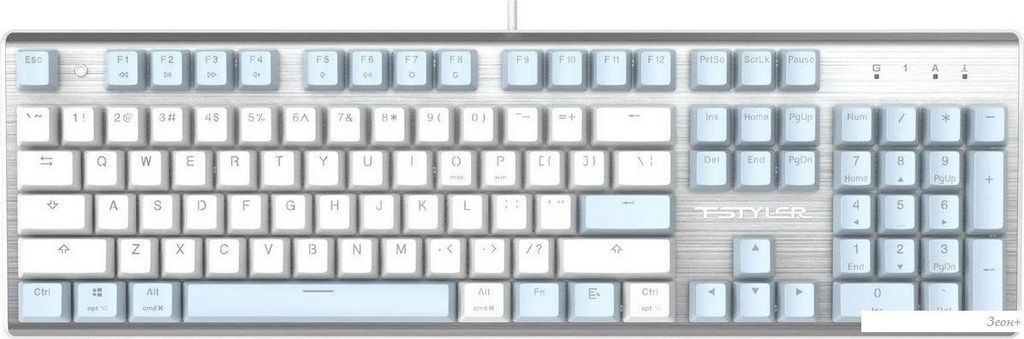 Клавиатура A4Tech Fstyler FS100 Neon (серебристый/голубой)