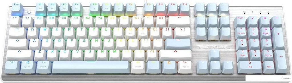 Клавиатура A4Tech Fstyler FS100 Neon (серебристый/голубой)