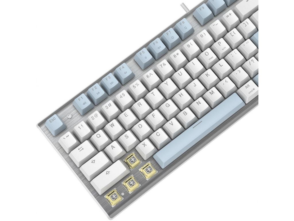 Клавиатура A4Tech Fstyler FS100 Neon (серебристый/голубой)