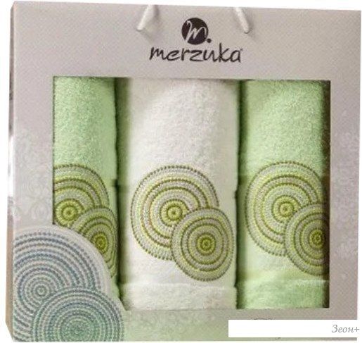 Набор полотенец Merzuka Rings 11041 (3 шт, в коробке, фисташковый)