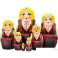 Развивающая игра Брестская Матрешка Девушка в норвежском традиционном костюме (набор 7 шт)