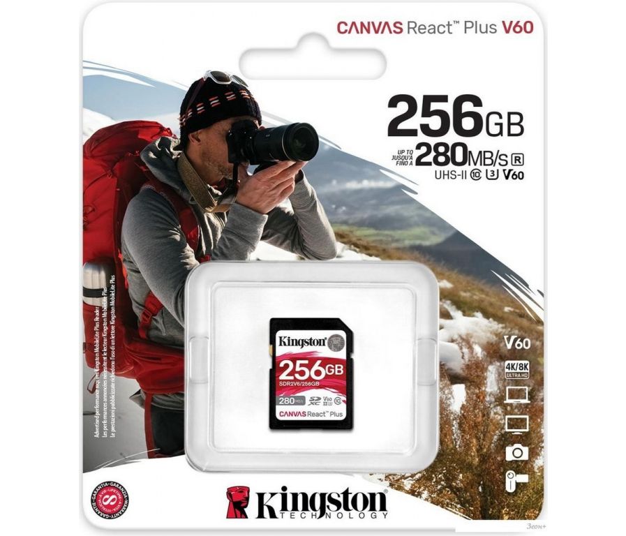 Карта памяти Kingston Canvas React Plus V60 SDXC 256GB