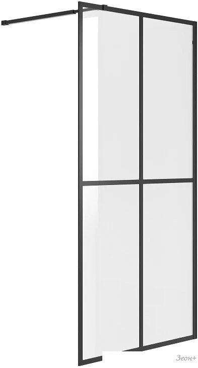 Душевая стенка Niagara NG-686-90BLACK 90x195 (черный матовый/прозрачное стекло)