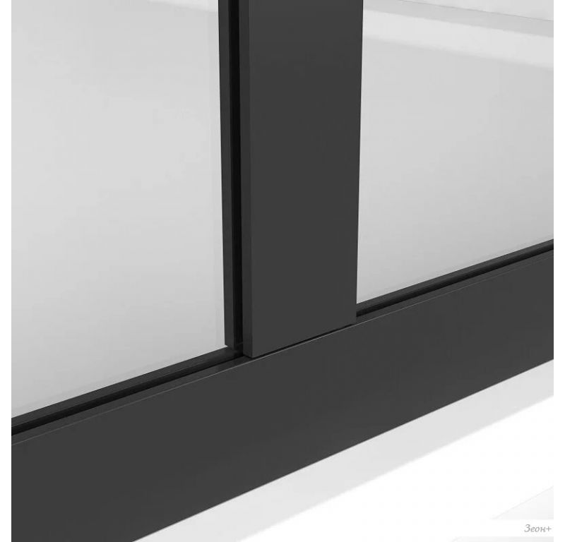 Душевая стенка Niagara NG-686-90BLACK 90x195 (черный матовый/прозрачное стекло)