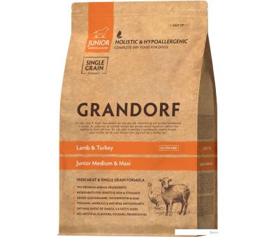 Сухой корм для собак Grandorf Dog Junior Lamb & Turkey (с ягненком и индейкой) 10 кг