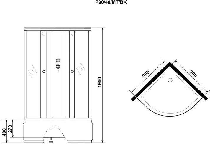 Душевая кабина Niagara Promo P90/40/MT 90x90x215